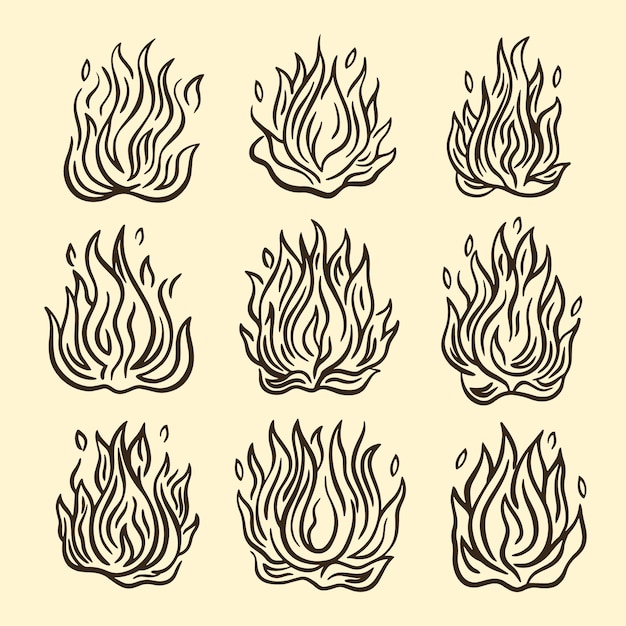 Free vector hand drawn fire outline illustration