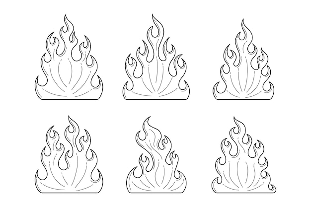 Hand drawn fire outline illustration