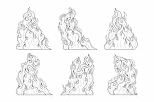 Free vector hand drawn fire outline illustration