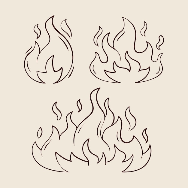 Hand drawn fire outline illustration