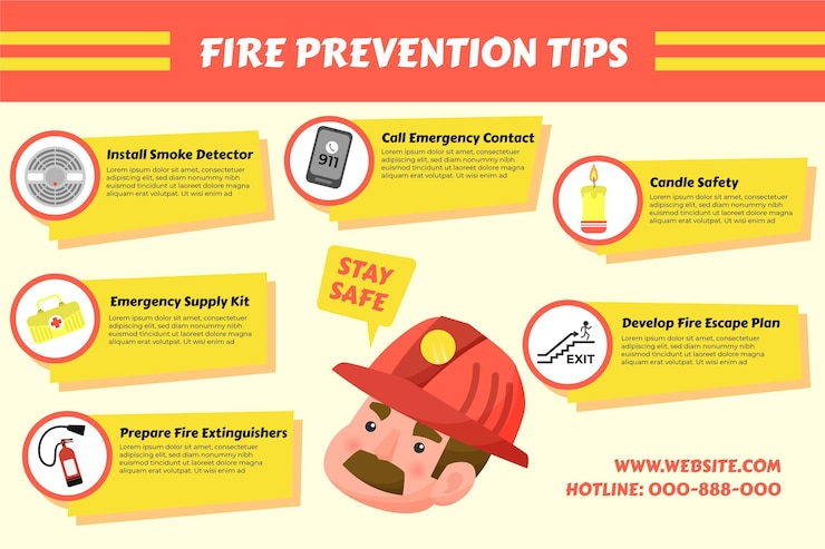 Free Vector hand drawn fire prevention concept