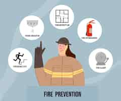 Free vector hand drawn fire prevention concept