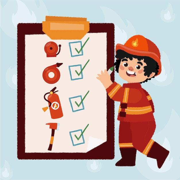 Free vector hand drawn fire prevention concept