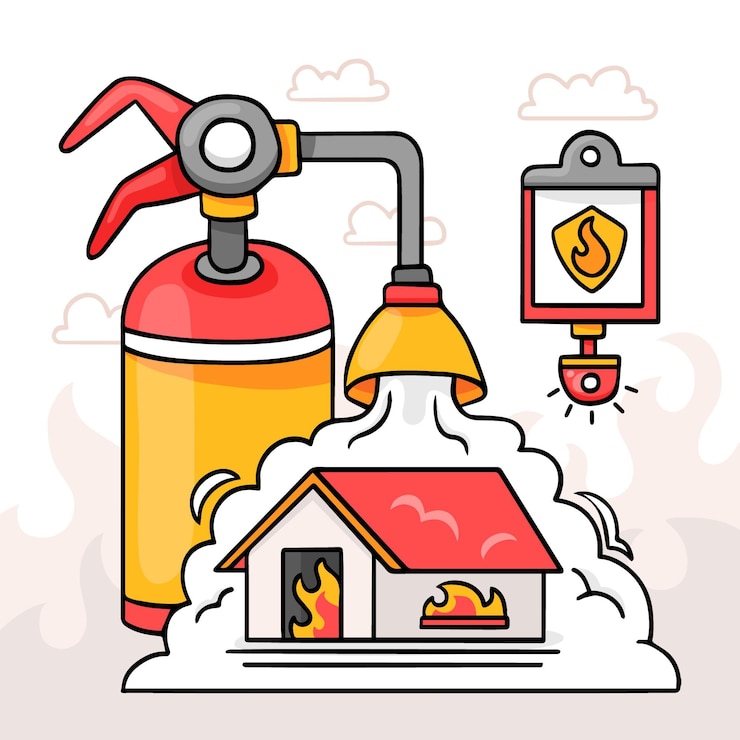 무료 Vector 손으로 그린 화재 그림