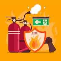 Free vector hand drawn fire prevention illustration