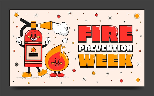 Vettore gratuito illustrazione di prevenzione incendi disegnata a mano