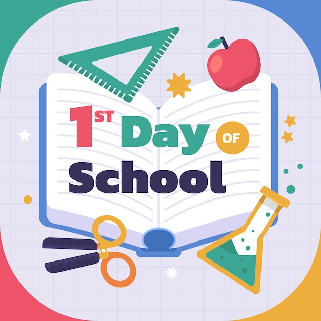 Free vector hand drawn  first day of school illustration