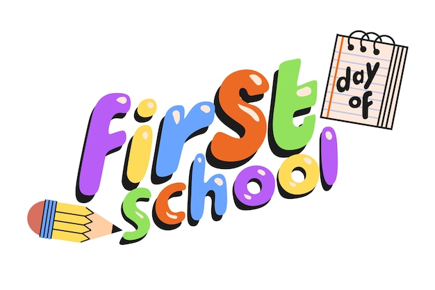 Free vector hand drawn first day at school template