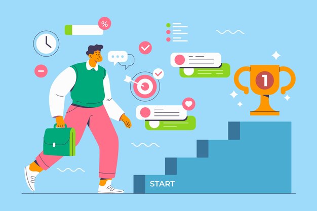 Free vector hand drawn first step illustration