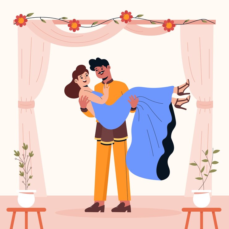 मुफ़्त वेक्टर hand drawn first time couple illustration