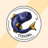 Free vector hand drawn fishing logo template