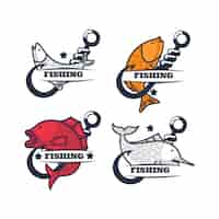 Free vector hand drawn fishing logo template