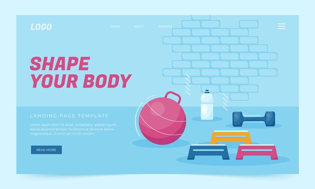 Hand drawn fitness center template
