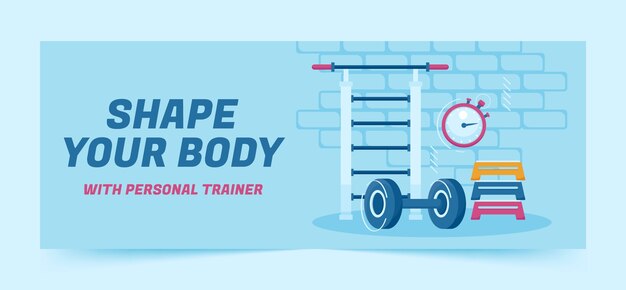 Hand drawn fitness center template