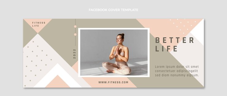 Бесплатный Вектор шаблон обложки facebook для фитнеса