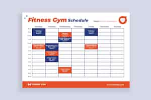 Free vector hand-drawn fitness gym schedule