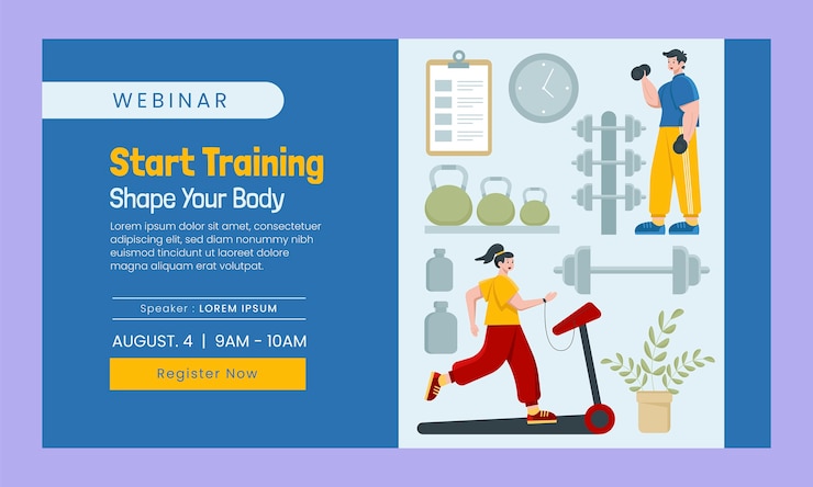 Free Vector hand drawn fitness gym webinar