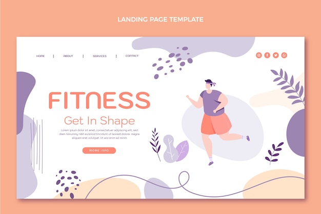 Pagina di destinazione fitness disegnata a mano