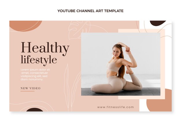 hand drawn fitness lifestyle youtube channel art