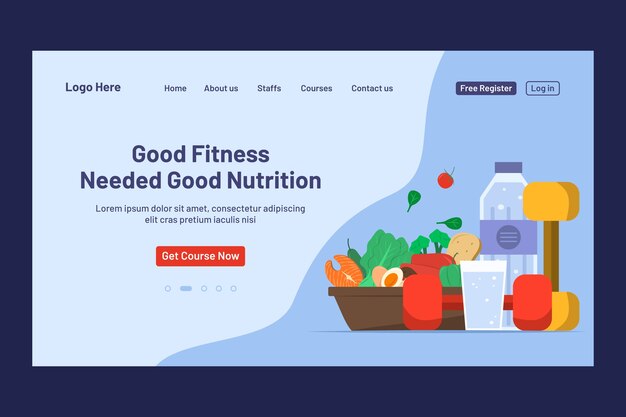 Hand drawn fitness nutrition design template