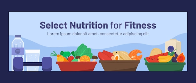 Modello di progettazione di nutrizione fitness disegnato a mano