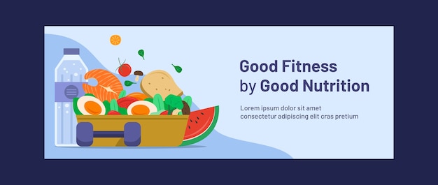 Hand drawn fitness nutrition design template