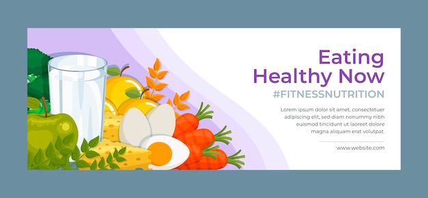 Hand drawn fitness nutrition facebook cover