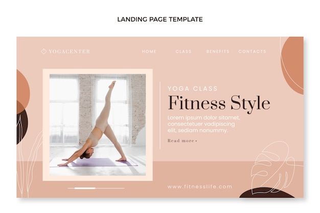 Free vector hand drawn fitness style landing page