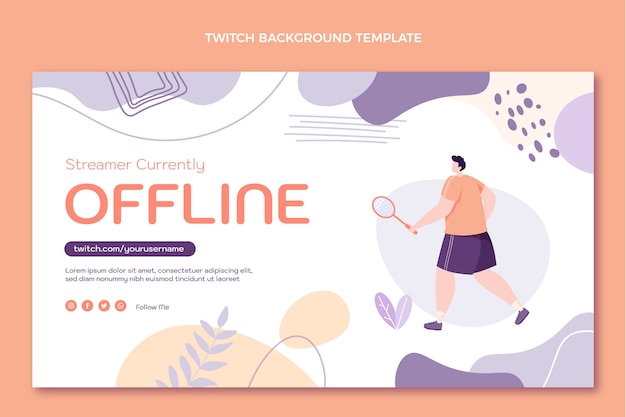 Free vector hand drawn fitness twitch background