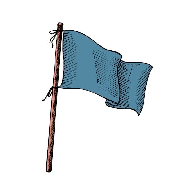 Bandiera disegnata a mano isolato su sfondo bianco