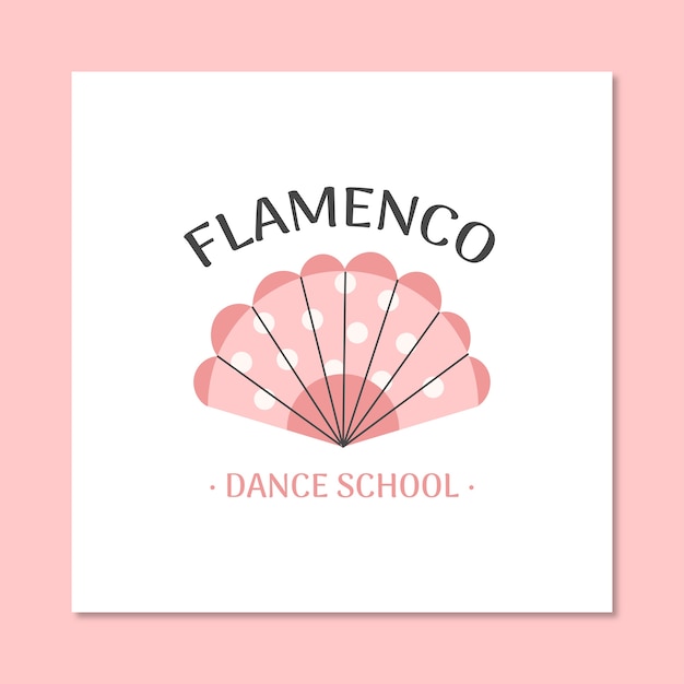 Vettore gratuito modello del logo della scuola di danza flamenco disegnato a mano