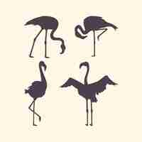 Free vector hand drawn flamingo silhouette