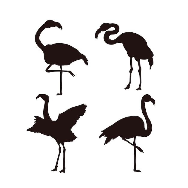 Hand drawn flamingo silhouette