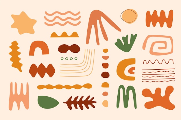 Free vector hand drawn flat abstract shape collection