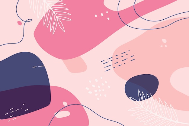 Hand drawn flat abstract shapes background