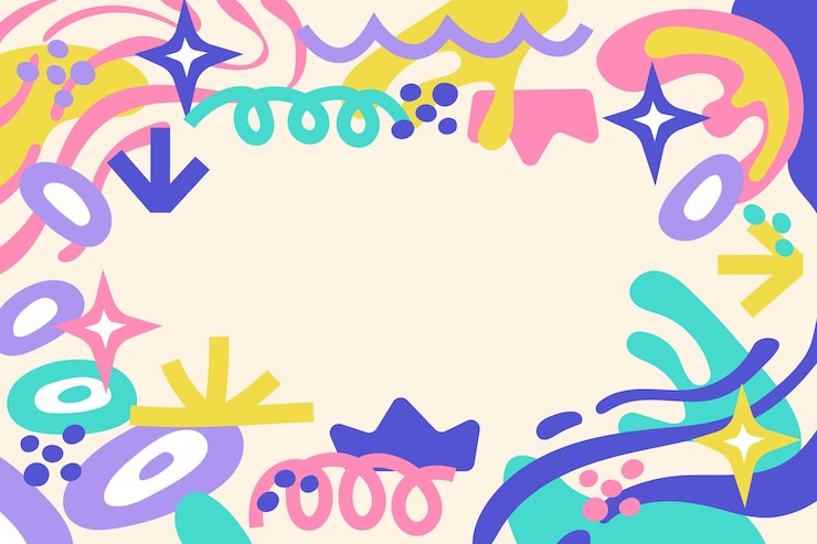 無料Vector 手描きフラット抽象的な形の背景