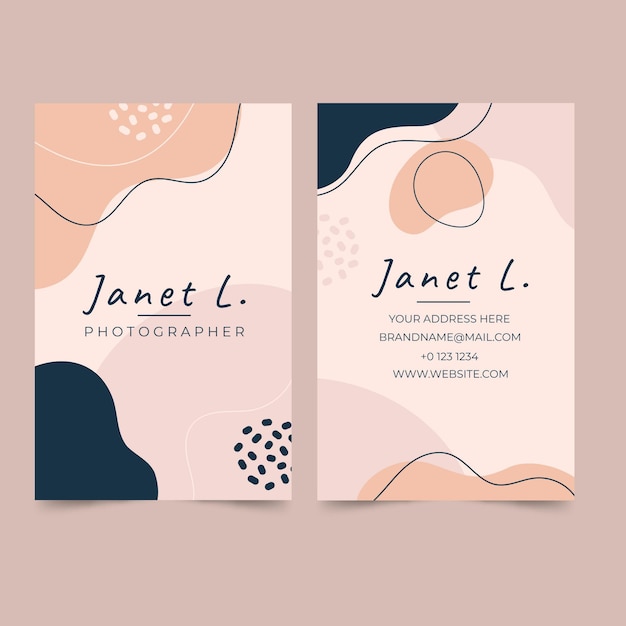 Free vector hand drawn flat abstract shapes business card template