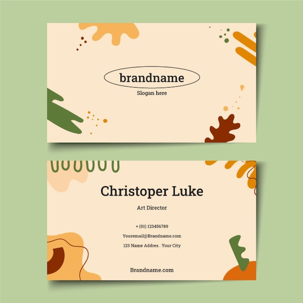Hand drawn flat abstract shapes business cards