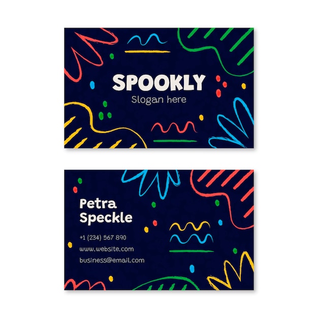 Free vector hand drawn flat abstract shapes business cards