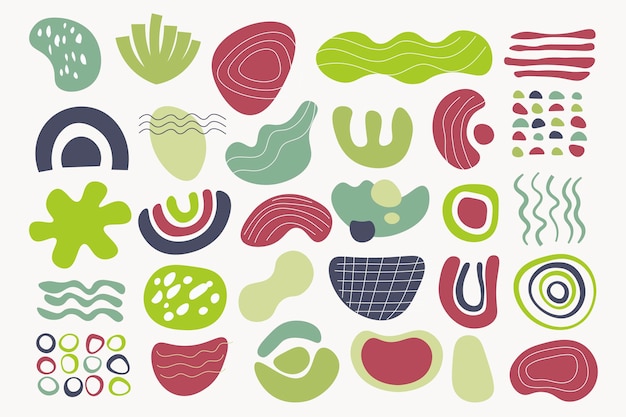 Free vector hand drawn flat abstract shapes collection