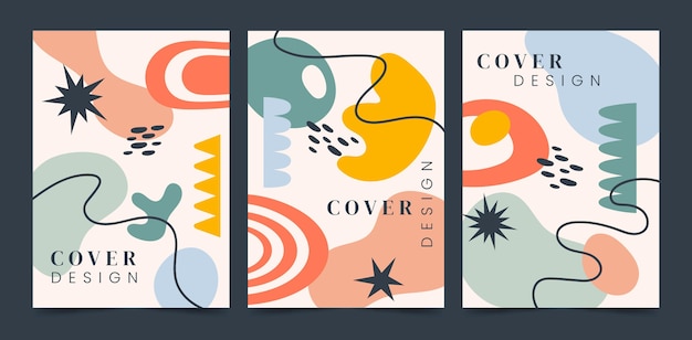 Free vector hand drawn flat abstract shapes covers collection