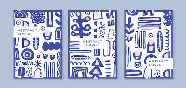 Free vector hand drawn flat abstract shapes covers collection