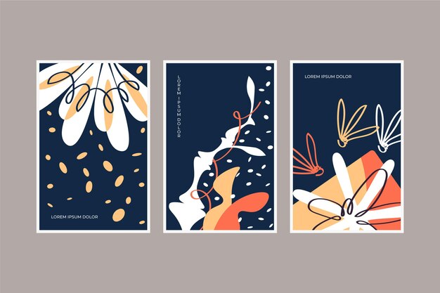 Hand drawn flat abstract shapes covers pack