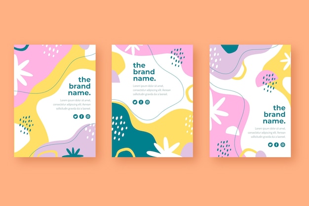 Hand drawn flat abstract shapes covers