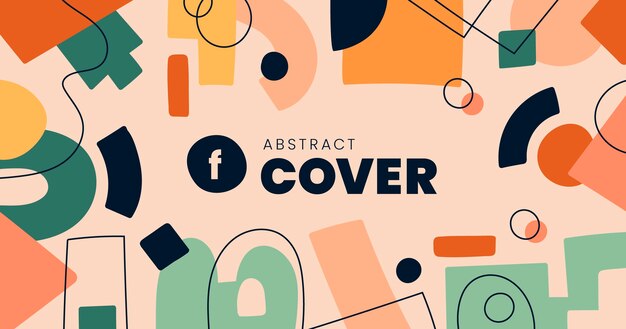 Hand drawn flat abstract shapes facebook post