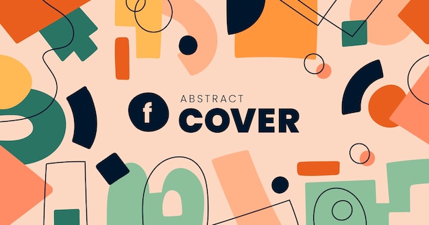 Hand drawn flat abstract shapes facebook post