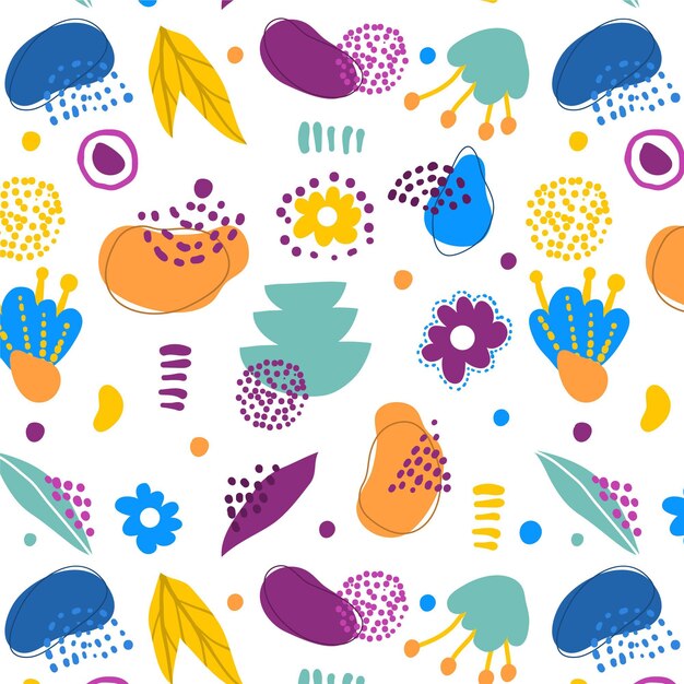 Free vector hand drawn flat abstract shapes pattern design