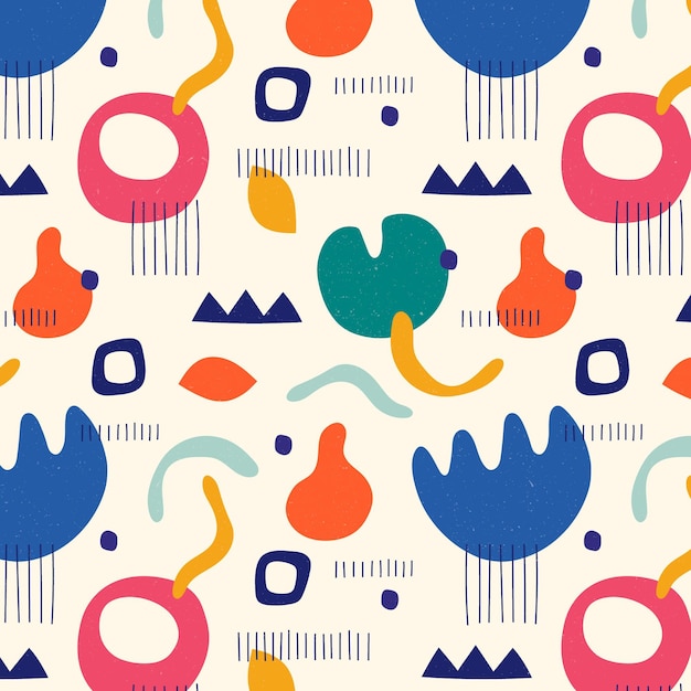 Free Vector hand drawn flat abstract shapes pattern design
