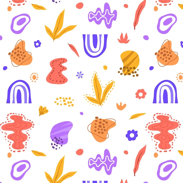 Free vector hand drawn flat abstract shapes pattern design