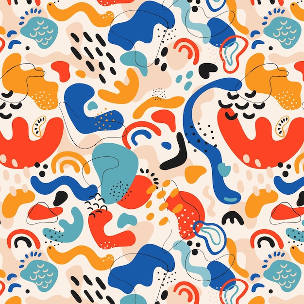 Free Vector hand drawn flat abstract shapes pattern design